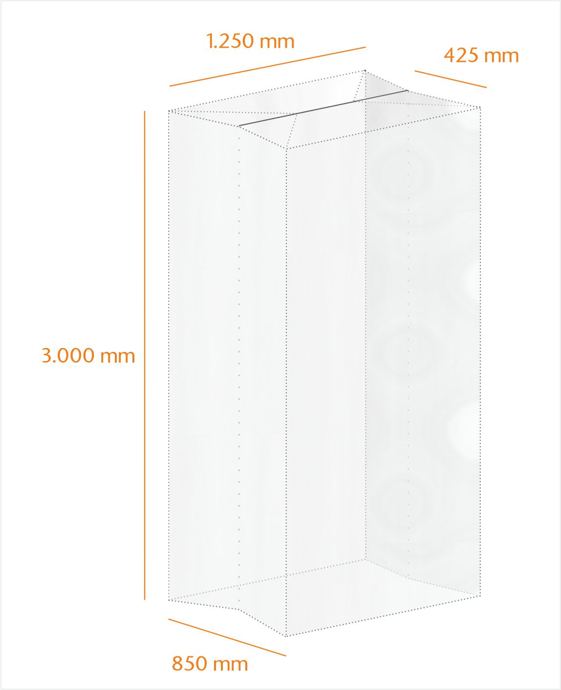 Schrumpfhaube 3000er Länge Europalette, Typ 150