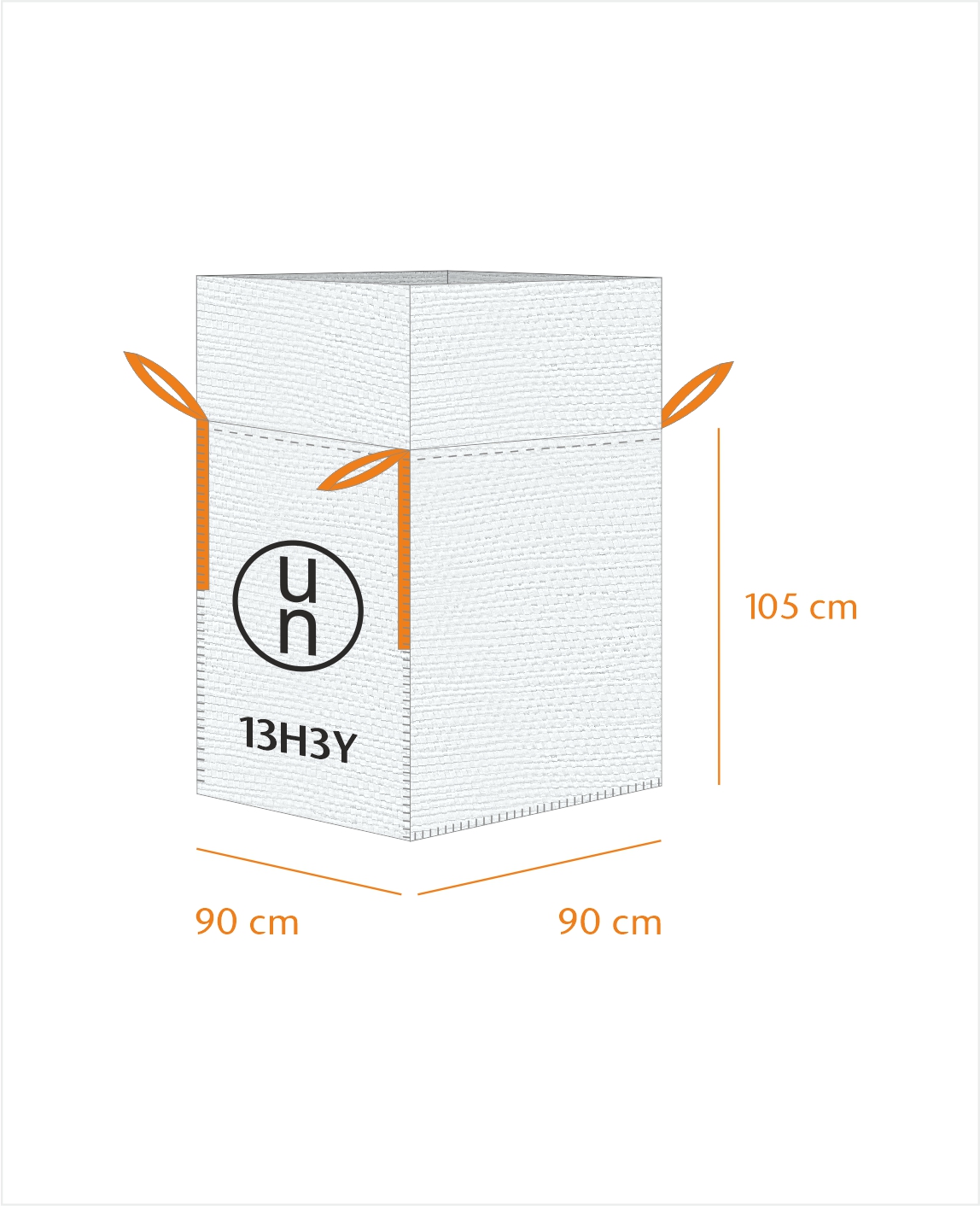 UN Gefahrgut BigBag 13H3Y, 90x90x110cm